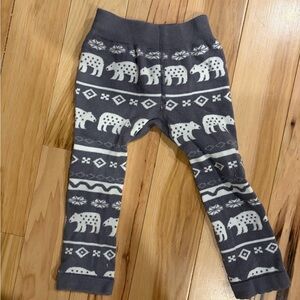 Lazy One Gray and White Polar Bear Kids Leggings